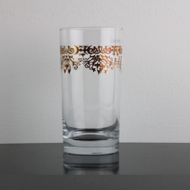 Handmade Krosno Long Drink Glass 350 ml Set of 6 with gold